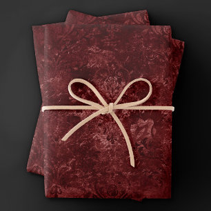 Velvety Henna Damask   Red Distressed Grunge Geschenkpapier Set