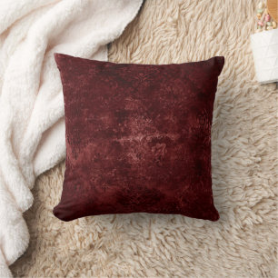 Velvety Henna Damask   Red Distressed Grunge Kissen