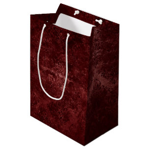 Velvety Henna Damask Red Distressed Grunge Mittlere Geschenktüte