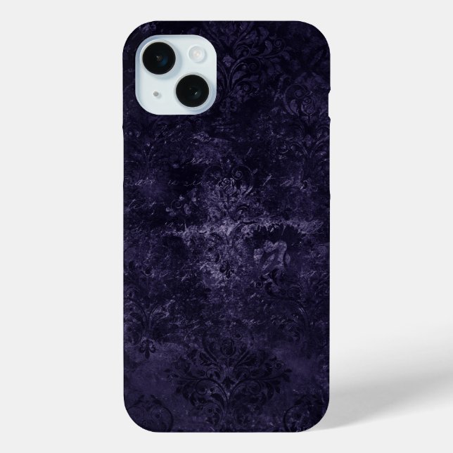 Velvety Midnight Damask | Indigo Lila Grunge Case-Mate iPhone Hülle (Rückseite)