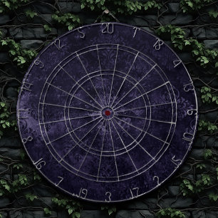 Velvety Midnight Damask   Indigo Lila Grunge Dartscheibe