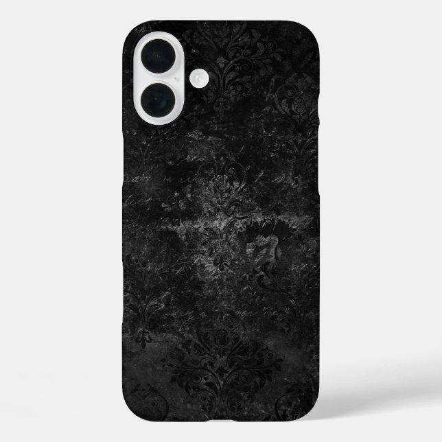 Velvety Onyx Damask | Black Vampy Grunge Baroque Case-Mate iPhone Hülle (Rückseite)