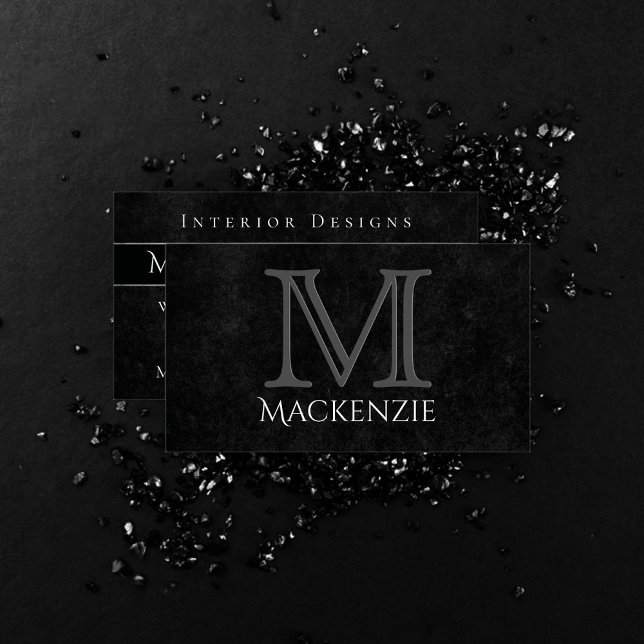 Velvety Onyx Damask | Black Vampy Grunge Baroque Visitenkarte (Von Creator hochgeladen)