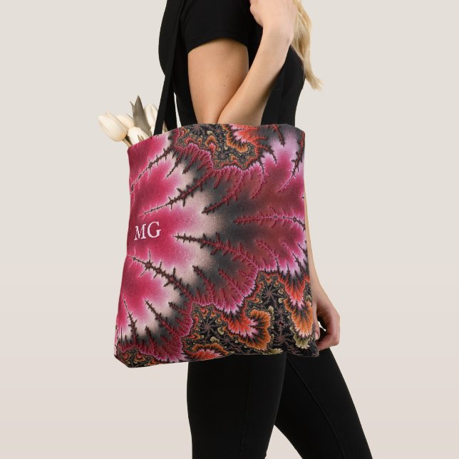 Velvety Rosy Floral Look Fraktal Abstrakt Monogram (Von Nahem)