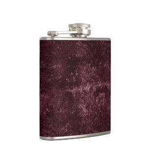 Velvety Wine Damask Bordeaux Sangria Glam Flachmann