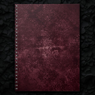 Velvety Wine Damask Bordeaux Sangria Glam Notizblock