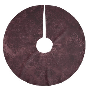 Velvety Wine Damask Bordeaux Sangria Glam Polyester Weihnachtsbaumdecke