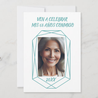 Ven A Celebrar mis 68 Años Fiesta de Cumpleaños Einladung