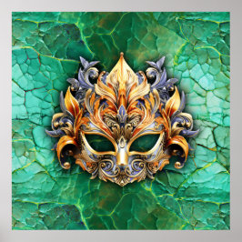 Venatische Maske auf hellgrün verkörpert Poster
