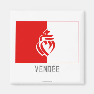 Vendée Flagge mit Namen Magnet