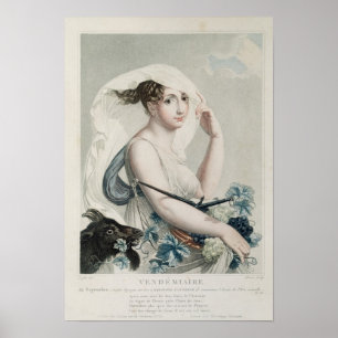 Vendemiaire , first month of Republican Calendar Poster