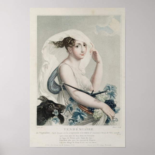 Vendemiaire , first month of Republican Calendar Poster (Vorne)