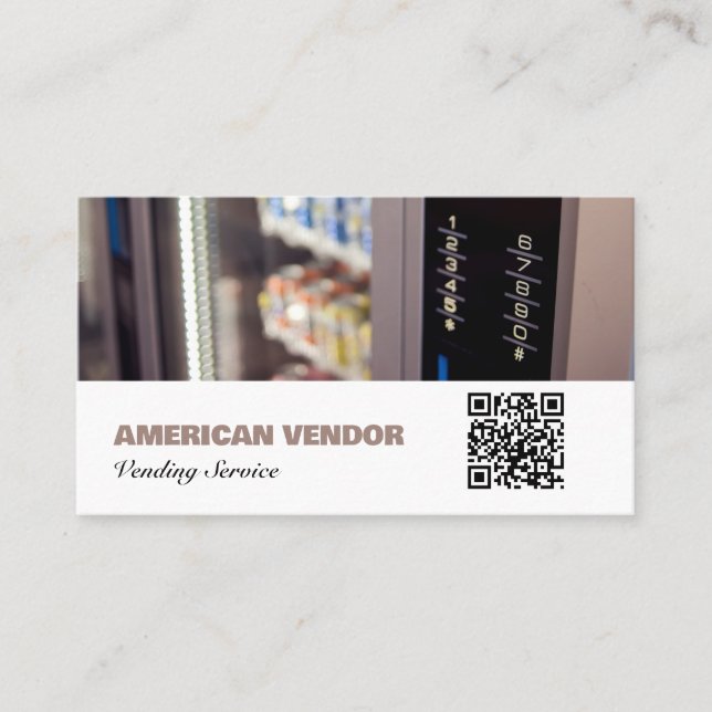 Vending Service QR Code Vendor Food Snack Visitenkarte (Vorderseite)