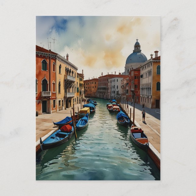 Venedig Aquarell Kunst Postkarte (Vorderseite)