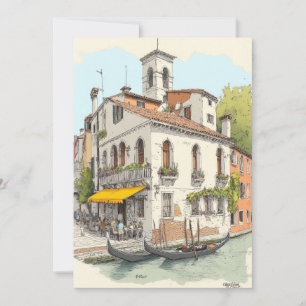 Venedig Architektur Stift Aquarellmalerei Ankündigung