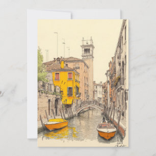 Venedig Architektur Stift Aquarellmalerei Ankündigung
