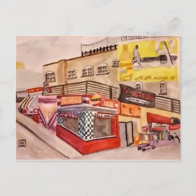 Venedig Beach Boardwalk Postkarte (Vorderseite)