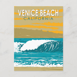 Venedig Beach California Vintage Postkarte