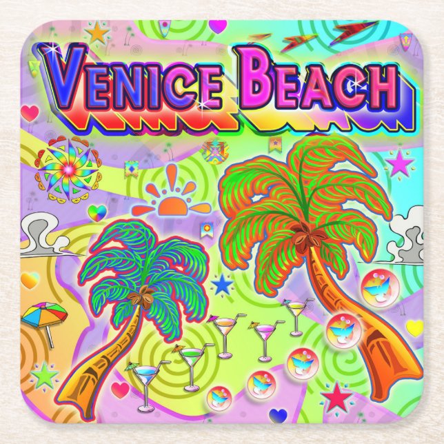 Venedig Beach Urlaub Ziel Untersetzer (Vorderseite)