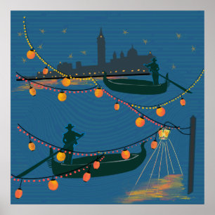 Venedig bei Nacht Poster