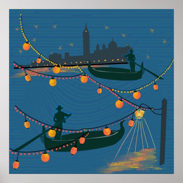 Venedig bei Nacht Poster (Vorne)