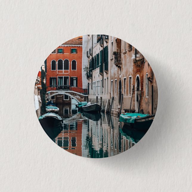 Venedig Boote Button (Vorderseite)