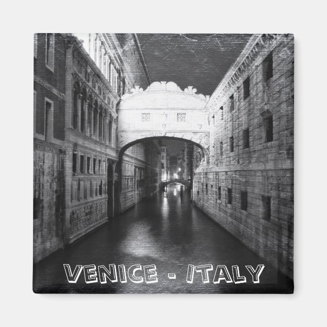 Venedig Brücken bei Nacht (Kühlschrankmagnet) Magnet (Vorne)