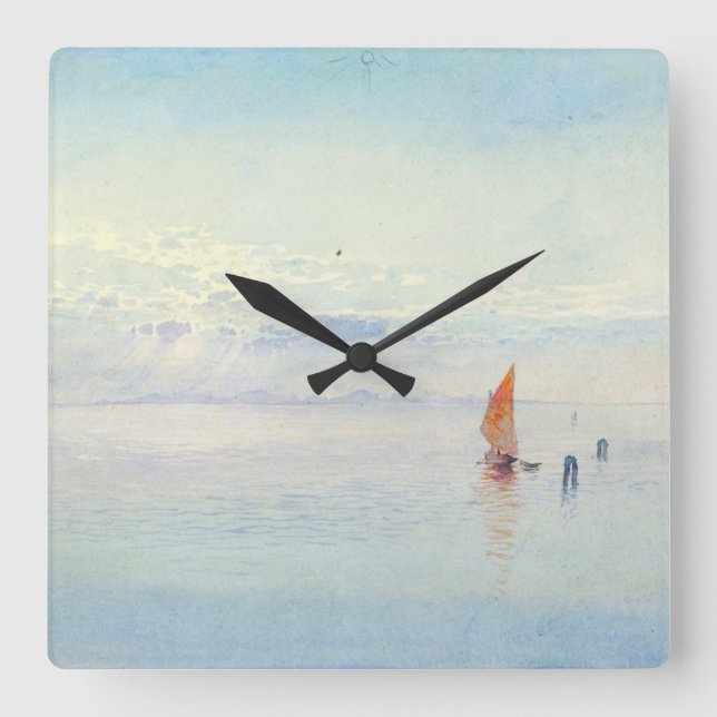 Venedig Burr Frische Pasta machen Quadratische Wanduhr (Vorderseite)