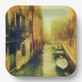 Venedig Canal Balcony Malerei Pappteller