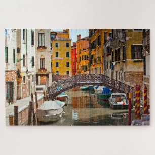 Venedig Canal Bridge Boote Italien Reisen Europa Puzzle