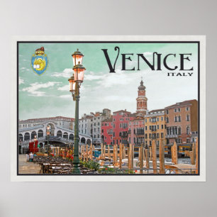 Venedig - Canal Grande und Rialto Brücke Poster