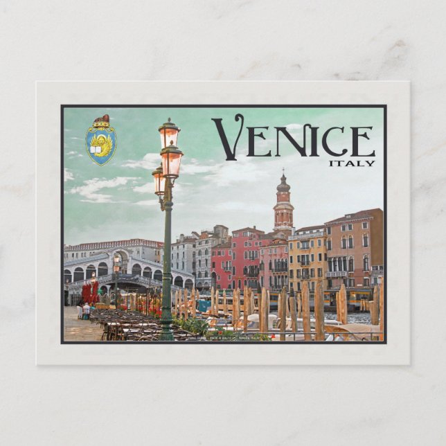Venedig - Canal Grande und Rialto Brücke Postkarte (Vorderseite)