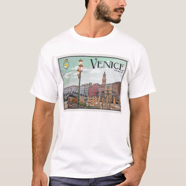 Venedig - Canal Grande und Rialto Brücke T-Shirt (Vorderseite)