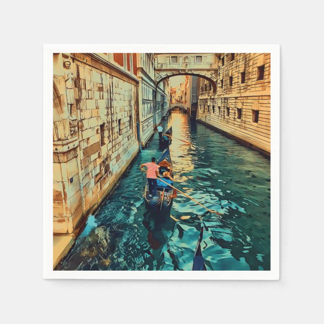 Venedig Canal Italien Serviette (Vorderseite)