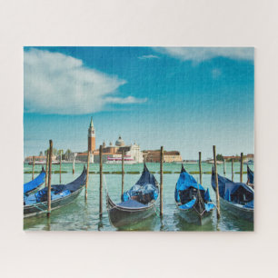 Venedig Canal mit blauen Gondeln Puzzle