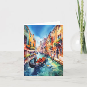 Venedig Canals Italy Watercolor Karte
