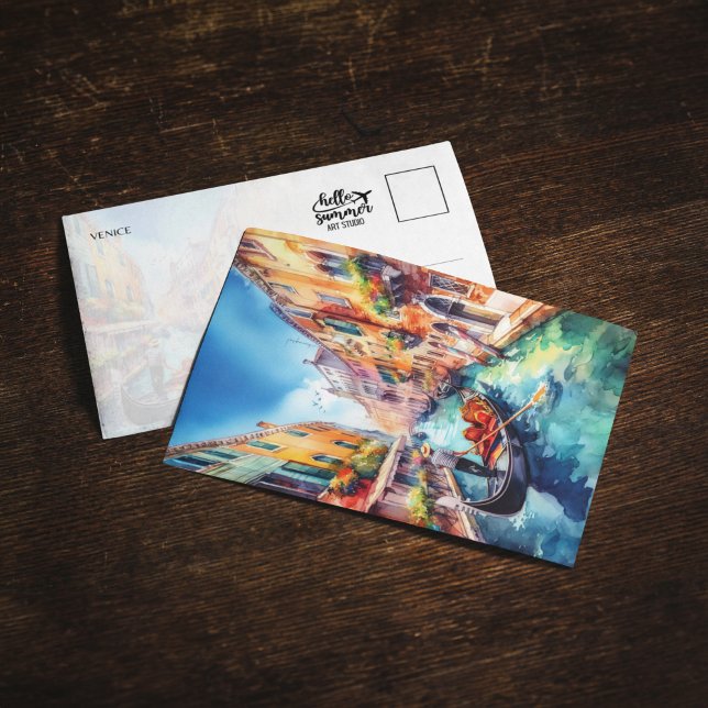 Venedig Canals Italy Watercolor Postcard Einladung (Von Creator hochgeladen)