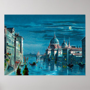 Venedig durch Mondlicht Poster