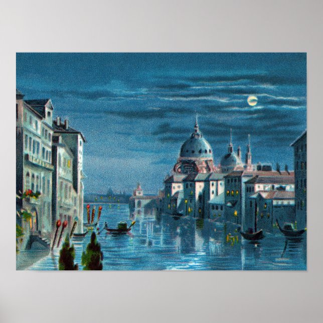 Venedig durch Mondlicht Poster (Vorne)