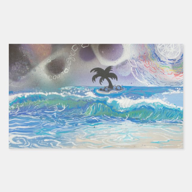 "Venedig Fall"- 4,5"x 2,7" Glossaraufkleber Rechteckiger Aufkleber (Vorderseite)