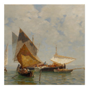 Venedig, Fischerboot in der Lagune (1889) Poster