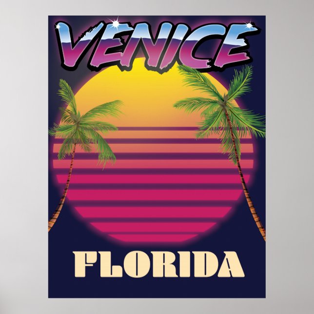 Venedig Florida Retro-Urlaubsplakat Poster (Vorne)