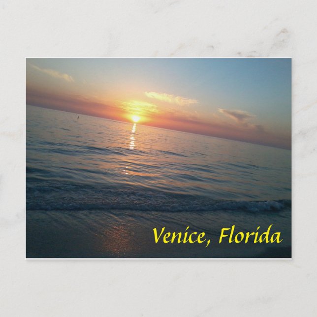 Venedig, Florida Strand bei Sonnenuntergang Postkarte (Vorderseite)