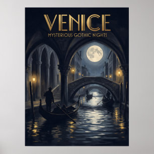 Venedig Geheimnisvolle Gotische Nächte Reise Poster