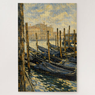 Venedig Gondel Gold Van Gogh Stil Kunstpuzzle Puzzle