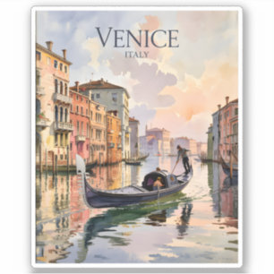 Venedig Gondelfahrt Aquarell Kanal Bunt Aufkleber