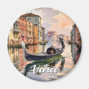 Venedig Gondelfahrt Aquarell Kanal Farbige Kunst Magnet