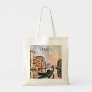 Venedig Gondelfahrt Wasserfarbe Kanal Bunt Tragetasche