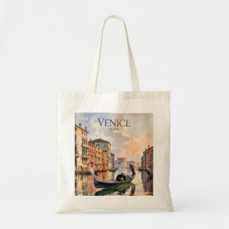 Venedig Gondelfahrt Wasserfarbe Kanal Bunt Tragetasche