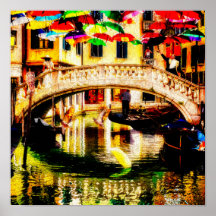 Venedig Gondeln entlang des Schirmwegs und ☔